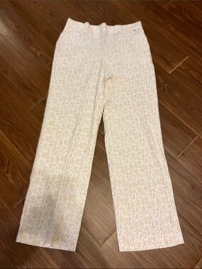 Anne Klein Cream Patterned Trousers